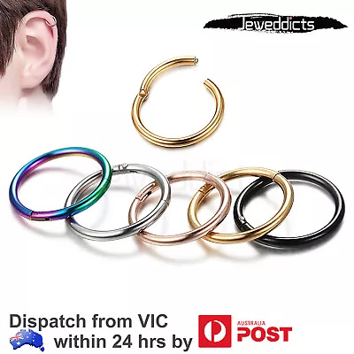 1-5PCS Hoop Clicker Ring Surgical Steel Piercing Nose Ear Septum Body Jewellery • $7.99