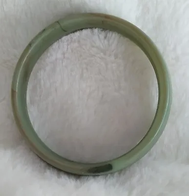 Vintage Jade Green Color Bangle 3  Diameter Bracelet Arm Candy • $9.95