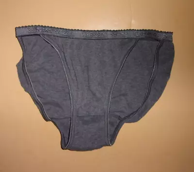 Victoria's Secret~Vintage Heather Gray 100% Cotton String Bikini Panties Medium • $5.99