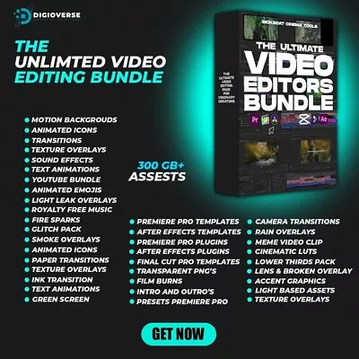 Complete Video Editing Assets Bundle Video Editing Assets Video Editing • $14.99