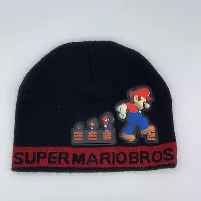 Super Mario Bros Black Beanie Hat Power Up! Nintendo 2009 Graphic Video Gaming • $7.99