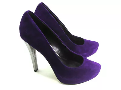 Velvet Angels Women's Sin Sin Hi-heel Platform Pump Purple Suede Size 8.5 M • $60
