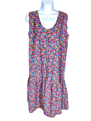 Gitano Ma Vintage Multicolored Floral Print Jumper Mini Dress Women’s Size Small • $64
