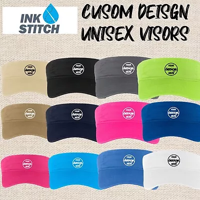 Ink Stitch Custom Logo Texts Stitching Cotton Visor Hats • $24.99