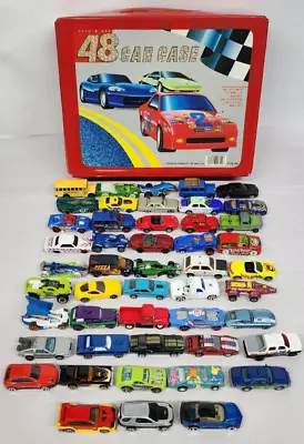 48 Mixed Old & More Matchbox Hotwheels Cars Vehicles + Tara Carry Case Good Con • $6.50