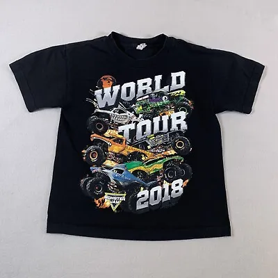 Monster Jam Shirt Mens XS Black Monster Trucks 2018 World Tour Cotton Adult U39 • $10.46