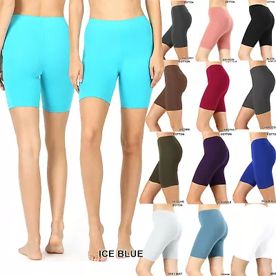 Women's Fitness Bike Shorts Soft Stretch Leggings Cotton Spandex Workout Yoga • $10.99