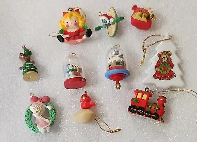 10 Vintage 90's Hallmark & Enesco Miniature Christmas Tree Ornaments No Boxes  • $24.68