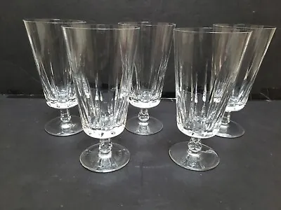 5 Ice Tea Goblets Glasses 6-5/8  Cut Crystal Van Dijck Royal Leerdam Netherlands • $124.95