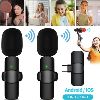 Wireless Lavalier Microphone Audio Video Recording Mini Mic For IPhone Android • £5.99