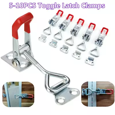 5/10 Pcs Toggle Latch Catch Cabinet Box Lever Handle Adjustable Lock Clamp Hasp • £8.99