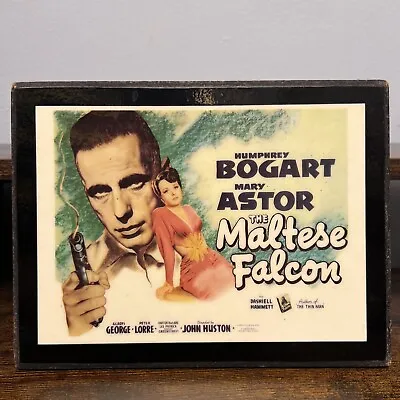 THE MALTESE FALCON Movie Wooden Plaque 8x6 Humphrey Bogart Mary Astor Vintage • $11