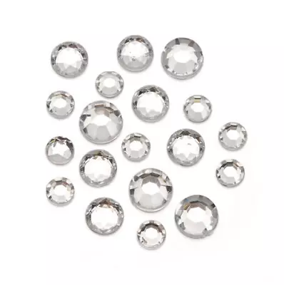 1000 Crystal Flat Back Nail Art Face Festival Rhinestones Gems Acrylic Diamante  • £2.49