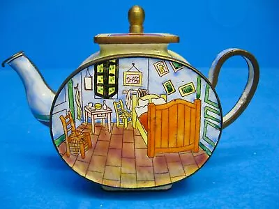 KELVIN CHEN Miniature Enameled Copper Teapot VAN GOGH  Bedroom In Arles  #1554 • $49.95