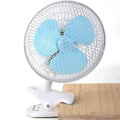 8.6  Quiet Oscillating Clip On Fan 2 Speed W/ Sturdy Clamp Adjustable Tilt 90° • $29.37