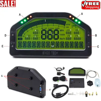 SINCOTECH DO908 Car Race Dash Full Sensor Dashboard LCD Rally Gauge 2024 • $255.55