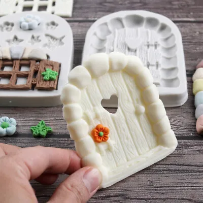 Fairy Door House Fondant Mould Cake Topper Chocolate Ice Baking Mold Silicone • £3.65