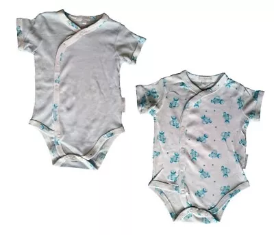 Baby Boy Bodysuit 3-6 Months Wrap Vest Babygrow Retro Racing Cars Cotton NWOT • £1.99