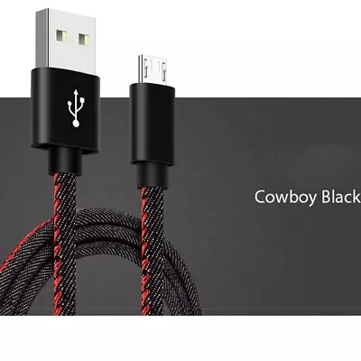 Micro USB Cable 5 Ft 1.5m Braided  Style Cowboy Design Data Phone Charger 5-pack • $13.99