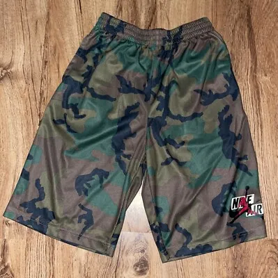 VINTAGE BOYS Jordan Nike Air CAMO Shorts YOUTH SIZE XL • $13.49