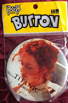  TITANIC 1997 MOVIE BUTTON SEALED LEONARDO DiCAPRIO KATE WINSLET VINTAGE RARE • $59.99