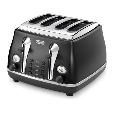 $139.99 • Buy DeLonghi CTO4003.BK  Icona 4 Slice Toaster -Black Brand NEW