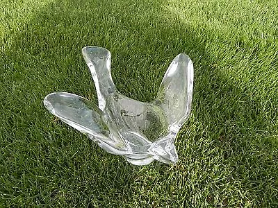 Glass Clear Bird Flying Figurine Bowl Candy Dish Nice!  Super Cool!!! • $9.60