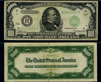 1934 Chicago A $1000 One Thousand Dollar Bill • $2500