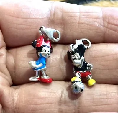 HTF Preloved Genuine THOMAS SABO Sterling Silver Mickey & Minnie Mouse Charms • $150