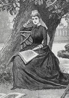 Fashion Glamour Funeral Dress Jay's Mourning Warehouse 1880s Antique Print • $149.95