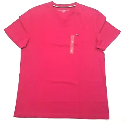 $26 • Buy NWT Tommy Hilfiger Men's Short Sleeve V-neck Solid T-shirt Core Flag