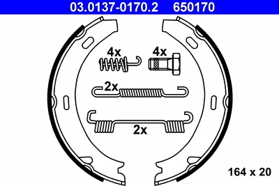 ATE 03.0137-0170.2 Brake Shoe Set Parking Brake For MERCEDES-BENZ • $50.18