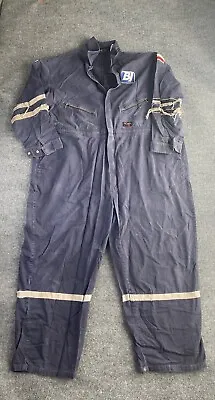Vintage Wall Flame Resistant Coveralls Men's 56 Blue Full Zip Banwear Mechanic • $18.20