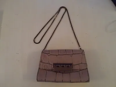 Z Spoke ZAC POSEN Croc Embossed Crossbody Messenger Bag Light Brown Beige • $45