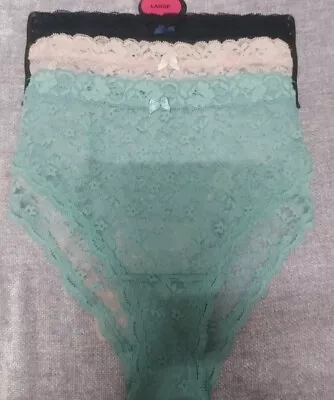 Marks & Spencer Ladies Set Of 3 Brazilian Lace Size Large BNWT  • £14.99