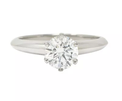 Tiffany & Co. Contemporary  0.90 CTW Diamond Platinum Solitaire Engagement Ring • $9900