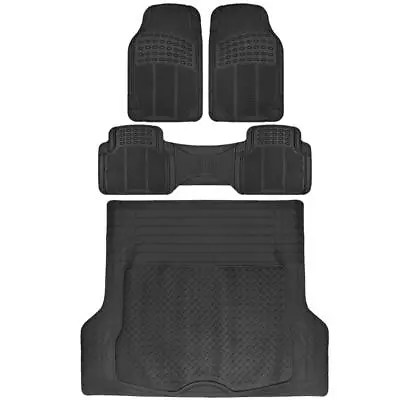 BDK Heavy Duty Liners -  All Weather Rubber Car Floor Mats & Cargo Liner - Black • $49.95