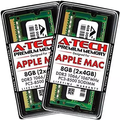 A-Tech 8GB (2 X 4GB) PC3-8500 DDR3 1066/1067 MHz RAM For MacBook MacBook Pro • $28.19