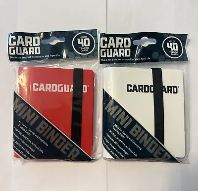 Lot Of 2. Card Guard Mini Binder  W/t. Strap White & Red. 40 Cards - Brand New! • $13.99