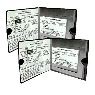 ESSENTIAL Car Auto Insurance Registration BLACK Document Wallet Holders 2 Pack • $8.20