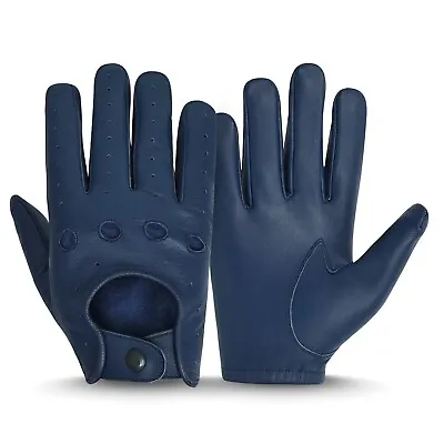 ✅ Flamia Sports Men's Genuine Leather Full-Finger Driving Gloves Soft & Reverse • $24.99
