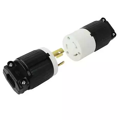 $18.48 • Buy 30 Amp 250 Volt Male Female Twist Lock 3 Wire Plug Nema L6-30P/30R YGA017-KIT
