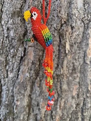 Handmade Guatemalan Beaded Macaw Parrot Ornament Gift Decoration Sun Catcher • $16.99