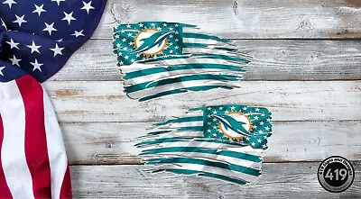 Miami Dolphins Flag Decals 1.5” X 3” • $3.99