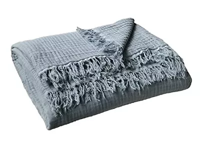 100% Organic Cotton Throw Blanket For Couch Sofa 4layer Muslin Prewashed Plant D • $38.14