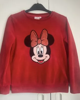 Girls Minnie Mouse Sweatshirt Age 6-7 Cosy Feel • £1.75