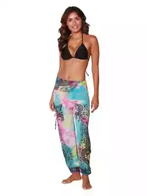 Women's Harem Pants Dyed And Printed Smocked On Top IRP4350 • $14.99