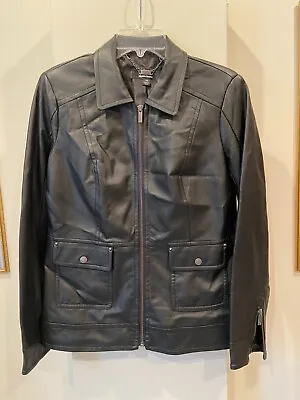 Vintage Dennis Basso Faux Leather Biker Jacket Womens Sz - XS *DEAL* • $33