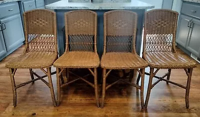 4 Vintage American Wicker Chairs  • $300