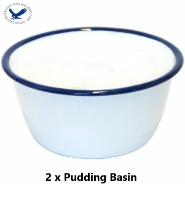 2 X  FALCON TRADITIONAL ENAMEL 14cm Pudding Basin - Enamel • £10.95